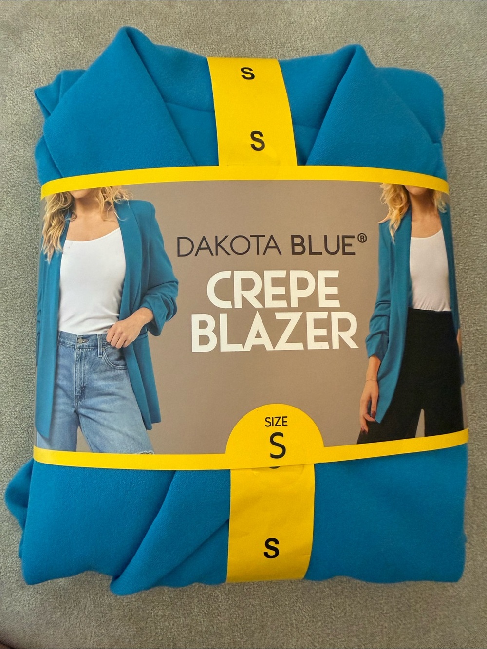 Dakota Blue Crepe Blazer - Teal Blue